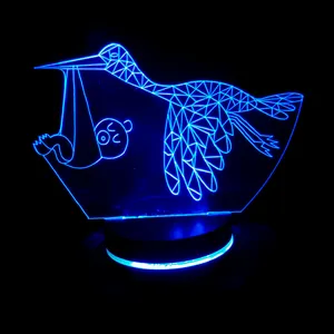 چراغ خواب اتاق کودک مدل بالبینگ سه بعدی لک لک و بچه کد 2780