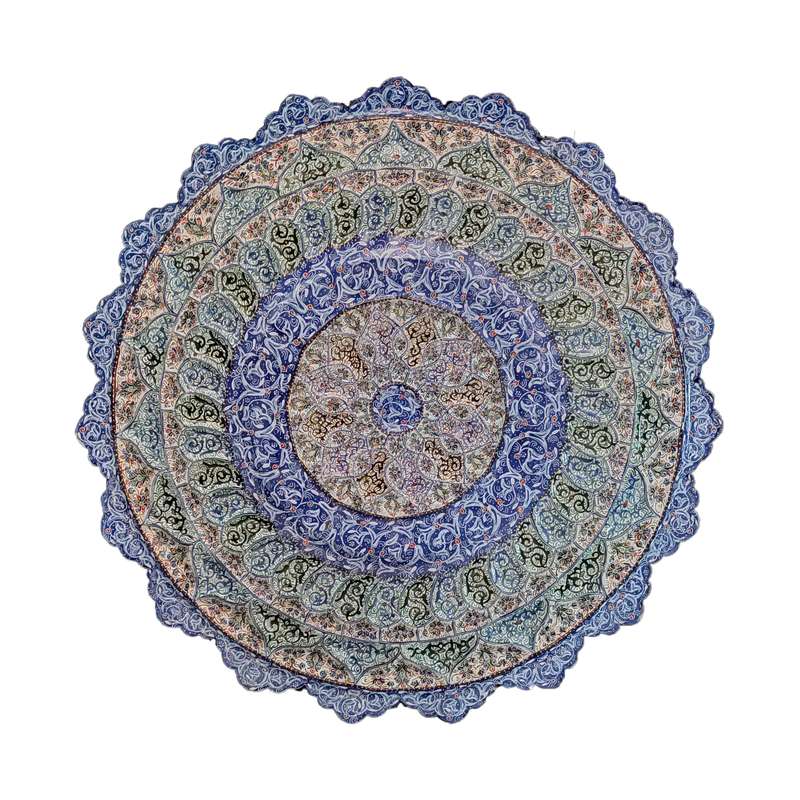 بشقاب میناکاری طرح اسلیمی ختایی مدل 52b40