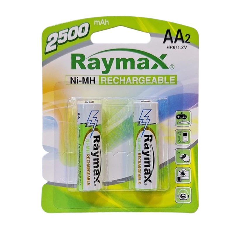 باتری قلمی قابل شارژ رایمکس مدل RCH-2500 بسته ۲ عددی