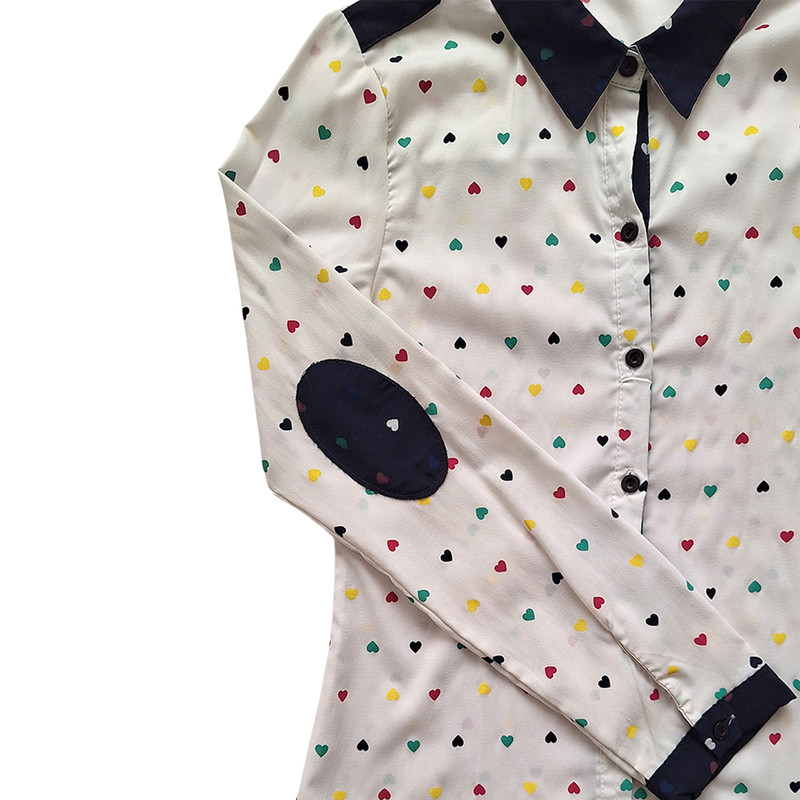 شومیز آستین بلند زنانه مدل قلب رنگی