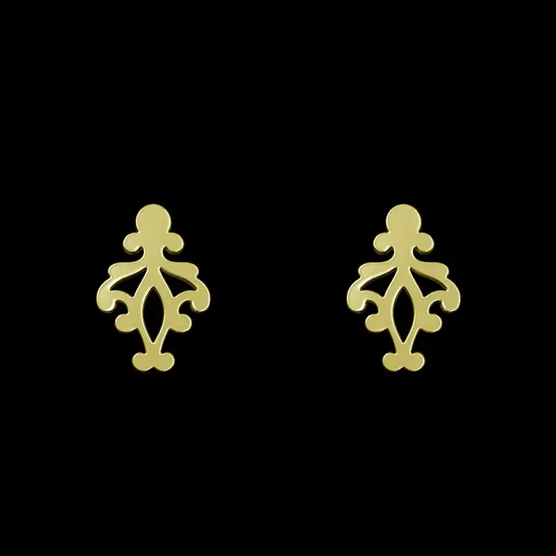 گوشواره طلا 18 عیار زنانه مدوپد مدل هندسی کد GA1-15152