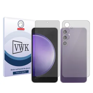 VWK Tough model transparent screen protector suitable for Samsung Galaxy S23 FE mobile phone along with the back protector