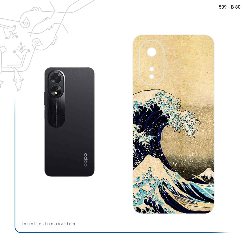 برچسب پوششی ماهوت مدل The Great Wave off Kanagawa of Hokusai مناسب برای گوشی موبایل اپو A38