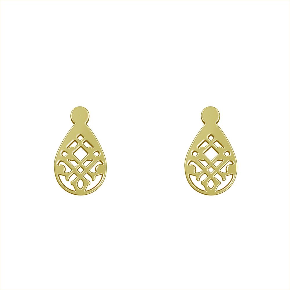 گوشواره طلا 18 عیار زنانه مدوپد مدل هندسی کد GA1-13407 -  - 2