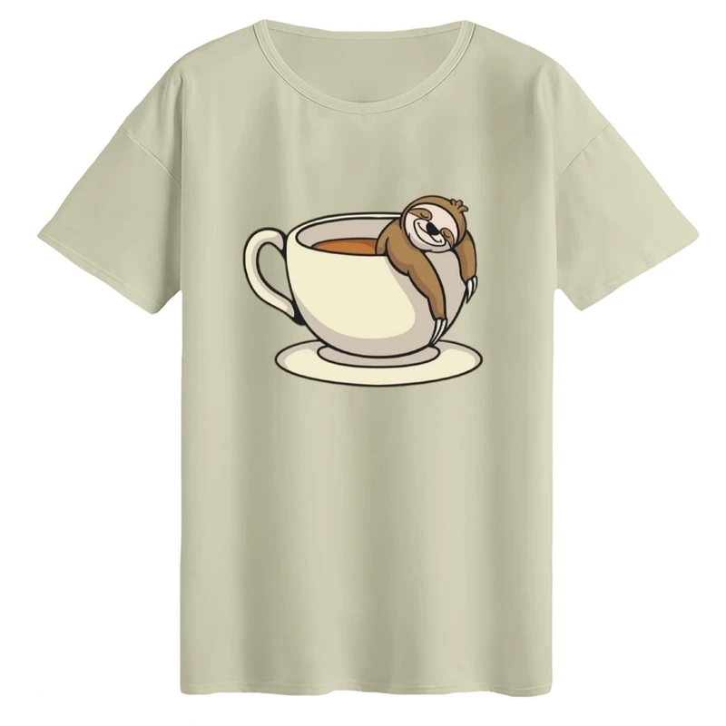 تی‌شرت لانگ آستین کوتاه زنانه مدل تنبل و قهوه کد2