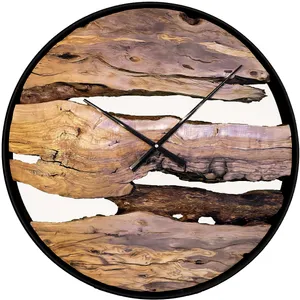 ساعت دیواری مدل روستیک چوبی