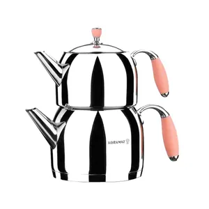 کتری و قوری کرکماز مدل Flora کد A118-01 به همراه ست 3 عددی اردورخوری