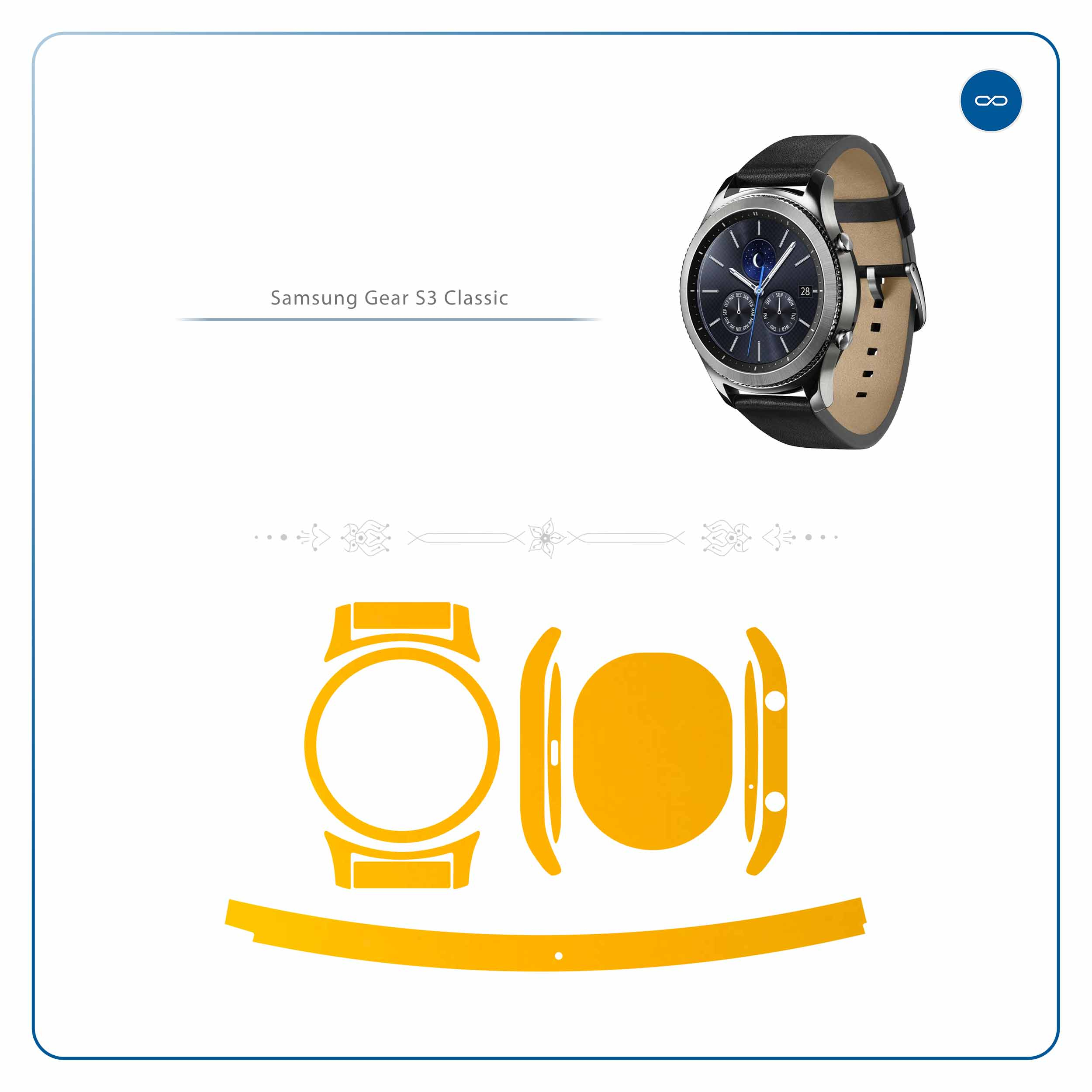 برچسب ماهوت طرح Matte-Deep-Mustard مناسب برای ساعت هوشمند سامسونگ Galaxy Gear S3 Classic