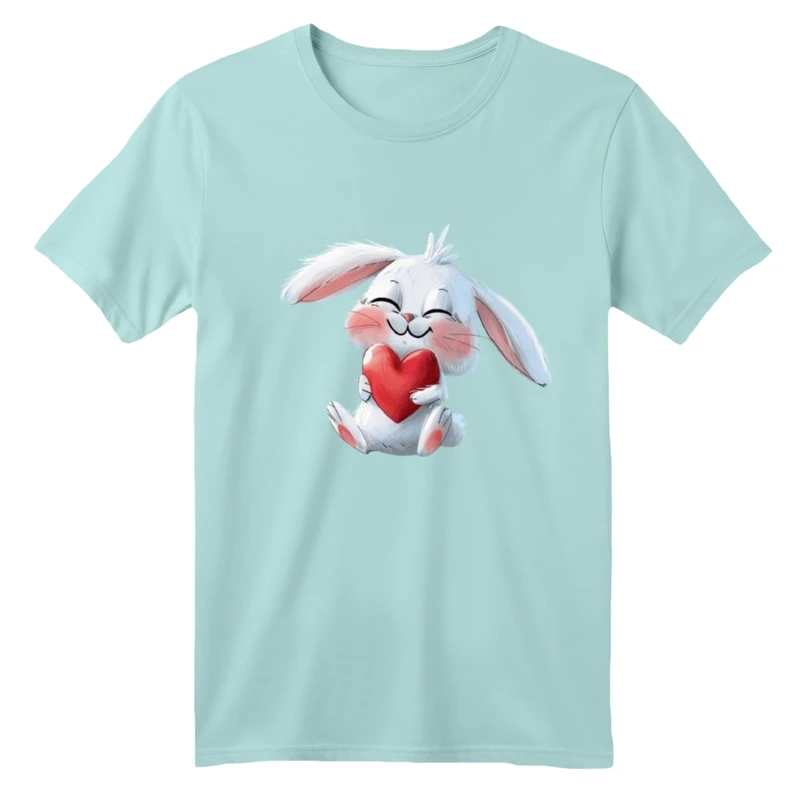 تی شرت آستین کوتاه بچگانه مدل خرگوش و قلب