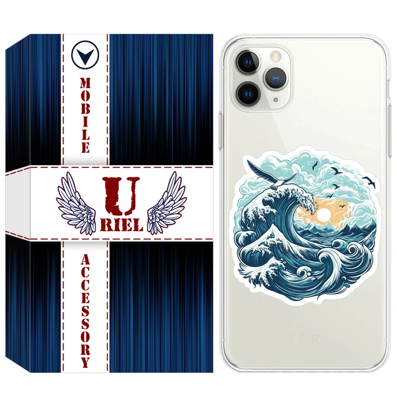 کاور یوریل مدل Clear کد 99 طرح موج دریا مناسب برای گوشی موبایل اپل iPhone 11 Pro Max