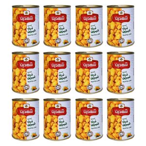 کنسرو ذرت شیرین شهدین - 370 گرم بسته 12 عددی