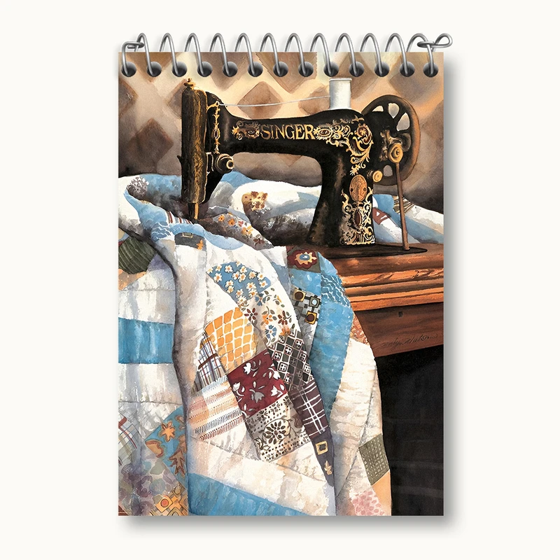 دفتر یادداشت 50 برگ خندالو طرح چرخ خیاطی کد N2012