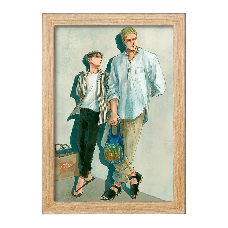 تابلو خندالو مدل اروین و لیوای انیمه اتک آن تایتان Attack on Titan  کد 18618