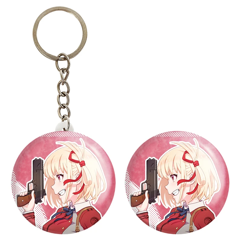 پیکسل خندالو مدل چیساتو انیمه لیکوریس ریکویل Lycoris Recoil کد 23076 به همراه جاکلیدی