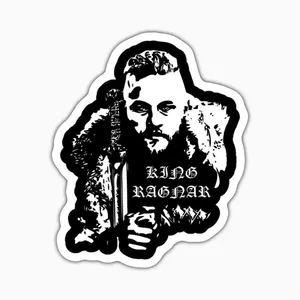 استیکر لپ تاپ و موبایل بووم طرح Ragnar Lothbrok مدل Black کد LB17