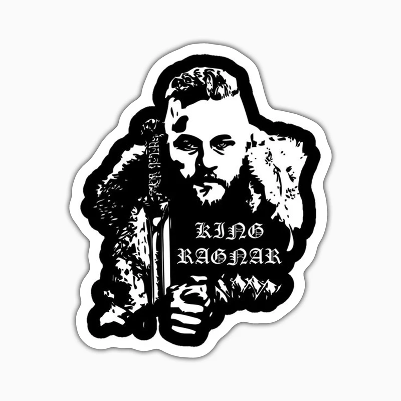 استیکر لپ تاپ و موبایل بووم طرح Ragnar Lothbrok مدل Black کد LB17