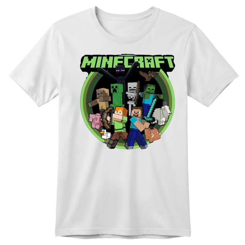تی‌شرت آستین کوتاه بچگانه مدل ماینکرفت کد p8 