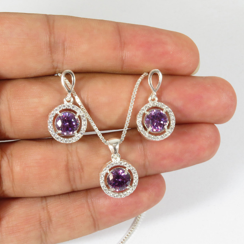 نیم ست نقره زنانه مدل AV180-S7 C4