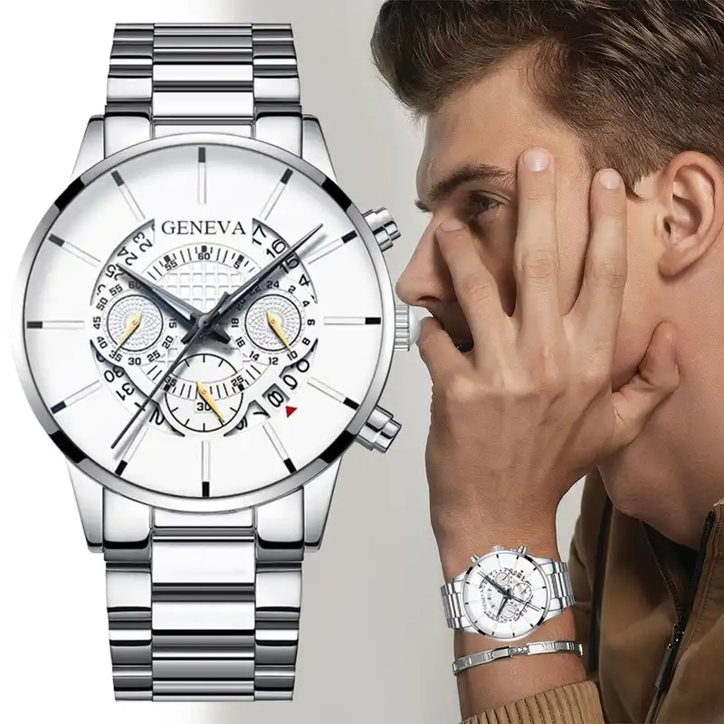 ساعت مچی عقربه‌ای مردانه جنوا مدل تک موتوره صفحه طرحدار کد 3