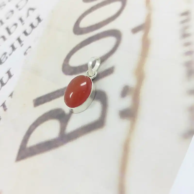 آویز گردنبند نقره سلین کالا مدل عقیق کد COD-11