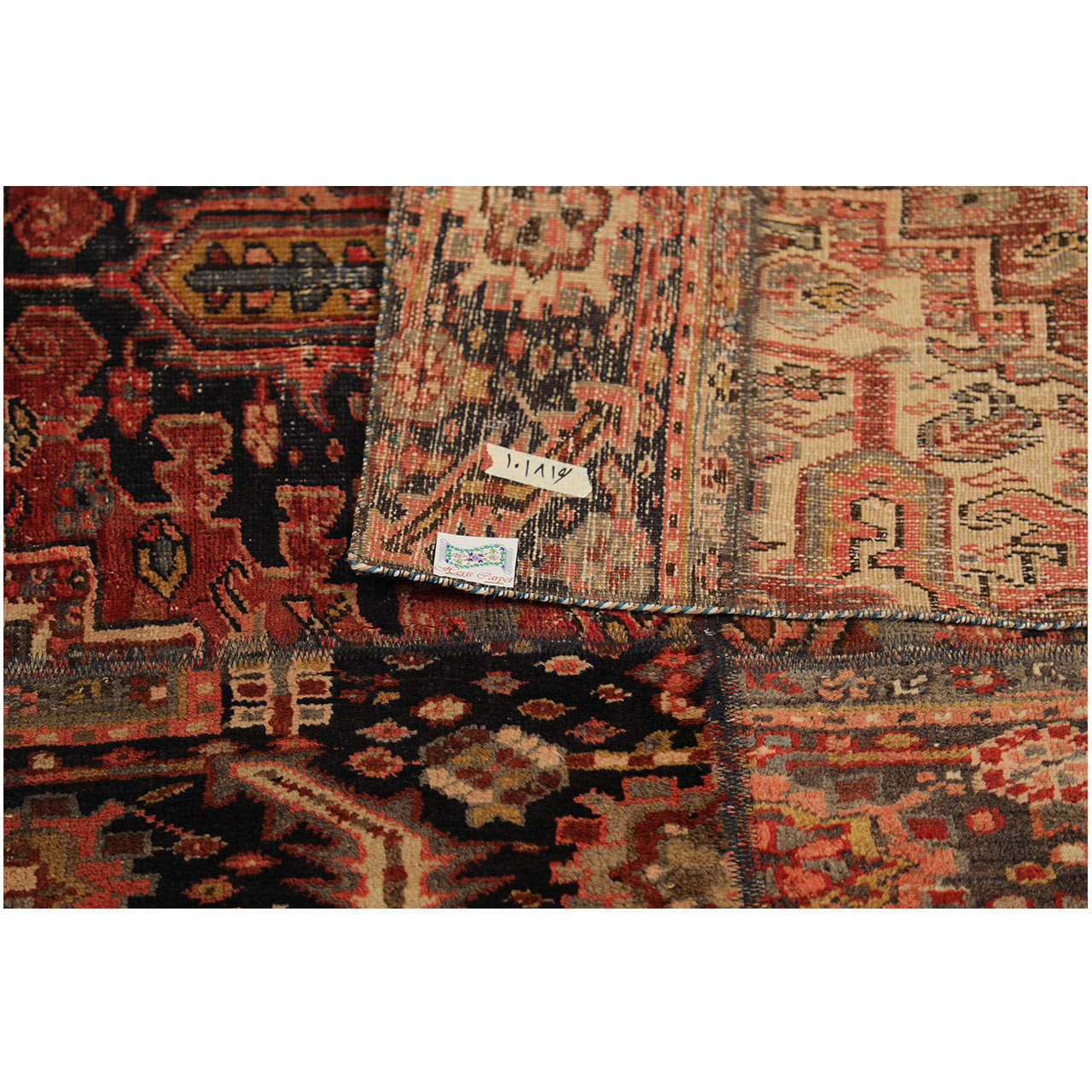 کلاژ فرش دستبافت یک و نیم متری فرش هریس کد 101816