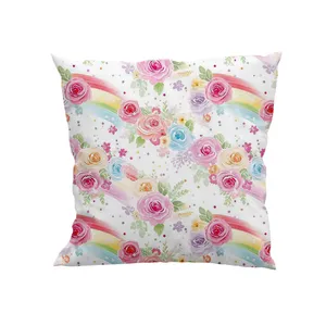 کوسن پاد آفرین مدل گل و رنگین کمان کد DKK567