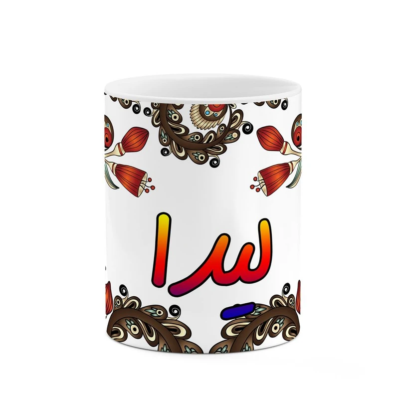 ماگ کاکتی مدل اسم لیدا طرح سنتی گل و بته کد mgh46921