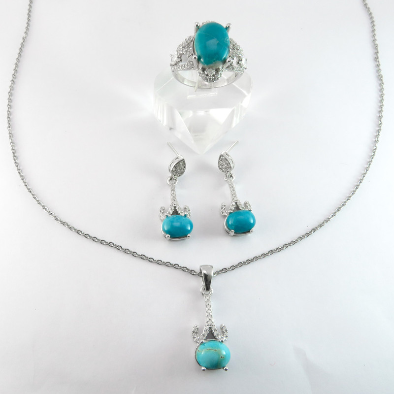 نیم ست نقره زنانه کد AV033-2 نیم ست نقره زنانه کد AV033-2