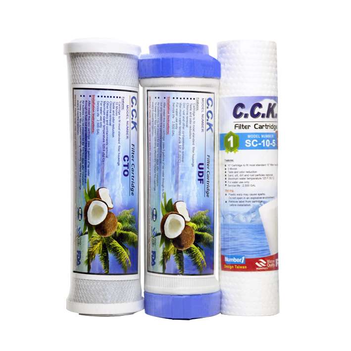فیلتر دستگاه تصفیه آب خانگی سی سی کا مدل CCKpack مجموعه 3 عددی فیلتر دستگاه تصفیه آب خانگی سی سی کا مدل CCKpack مجموعه 3 عددی