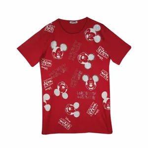 تی شرت آستین کوتاه زنانه مدل میکی موس رنگ قرمز