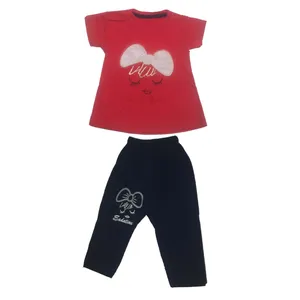 ست تی شرت و شلوارک دخترانه مدل پاپیون