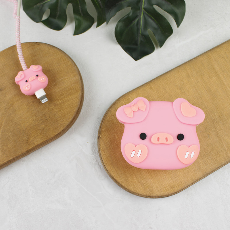محافظ کابل و شارژر وال کیس طرح Pig مناسب برای شارژر 20W اپل