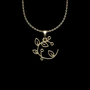 گردنبند طلا 18 عیار زنانه مدوپد مدل برگ کد L2-1-1244