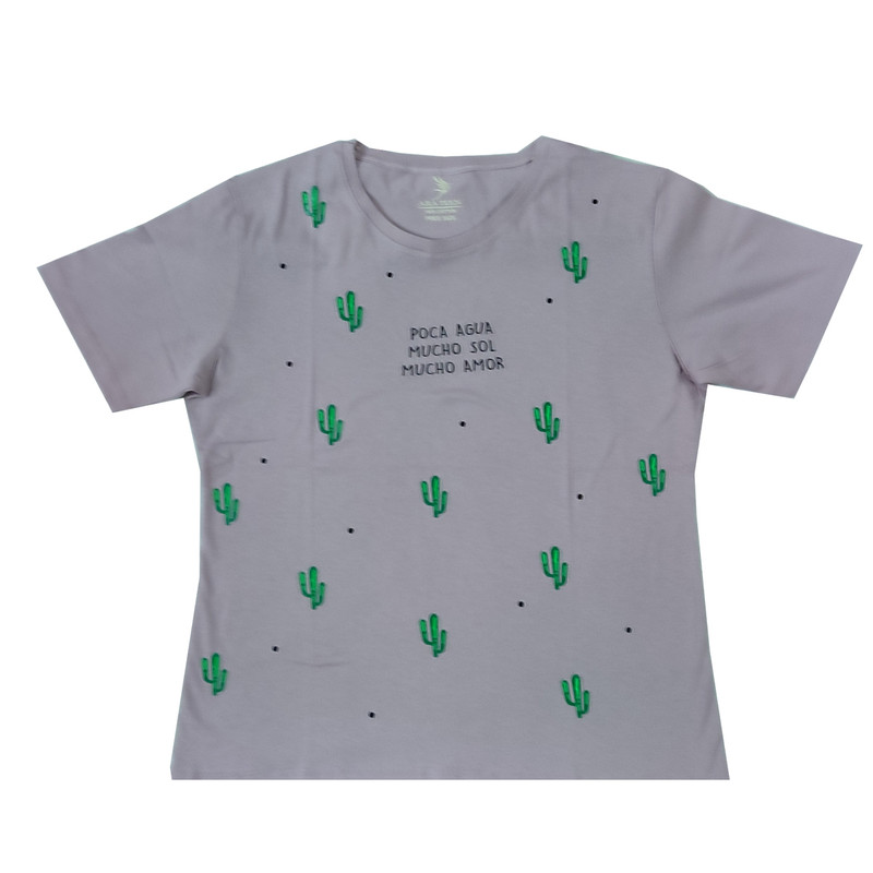تی شرت آستین کوتاه زنانه مدل تمام چاپ کاکتوس کد 05