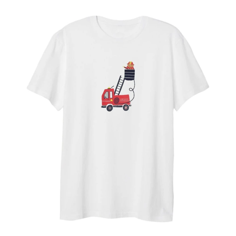 تی شرت لانگ زنانه مدل  خرس آتش نشان