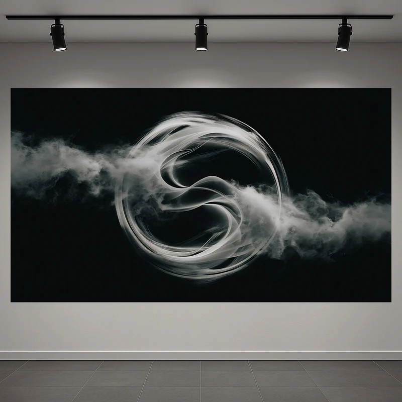 تابلو بوم طرح مخمل انتزاعی مدل حلقه دود کد AR3059556