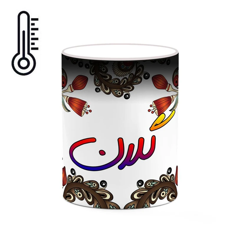 ماگ حرارتی کاکتی مدل اسم گلان طرح سنتی گل و بته کد mgh46738