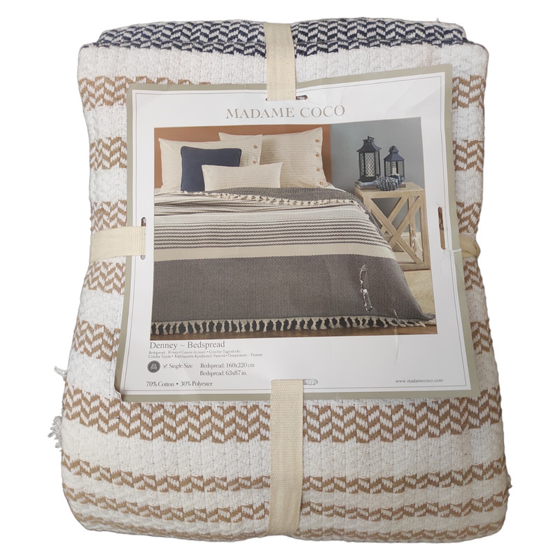 روتختی مادام کوکو مدل Denney Ekru Indigo تک نفره سایز 220×160 سانتی متر