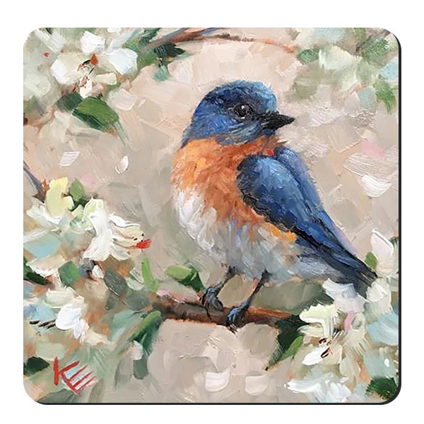  زیر لیوانی طرح پرنده و شکوفه کد nzl527