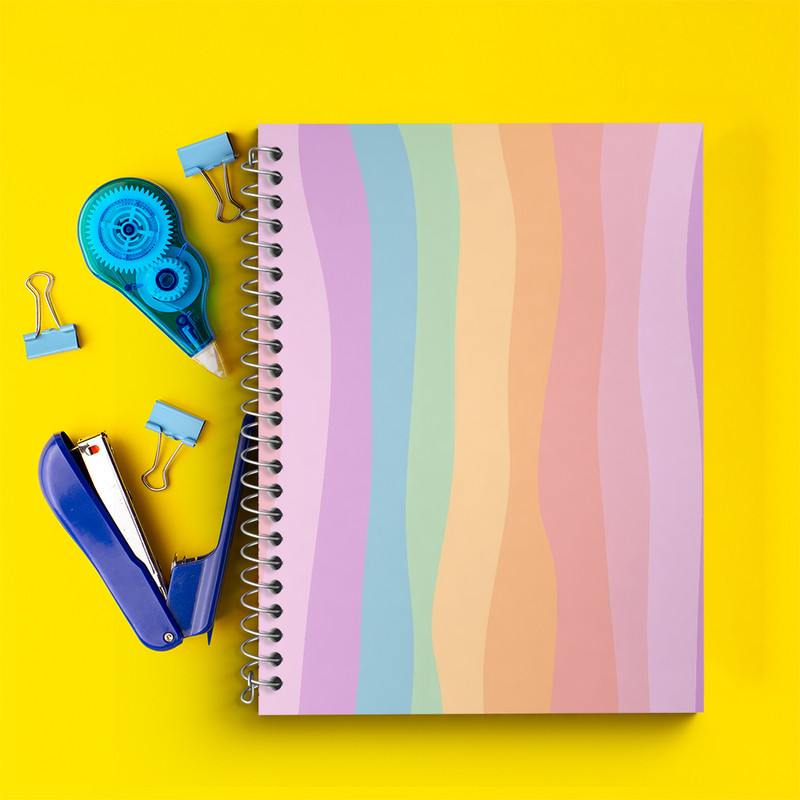 دفتر زبان 50 برگ خندالو مدل سه خط طرح رنگی رنگی کد N3174