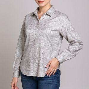 نقد و بررسی شومیز آستین بلند زنانه مدل بیسیک لینن کد AK1151 رنگ خاکستری توسط خریداران