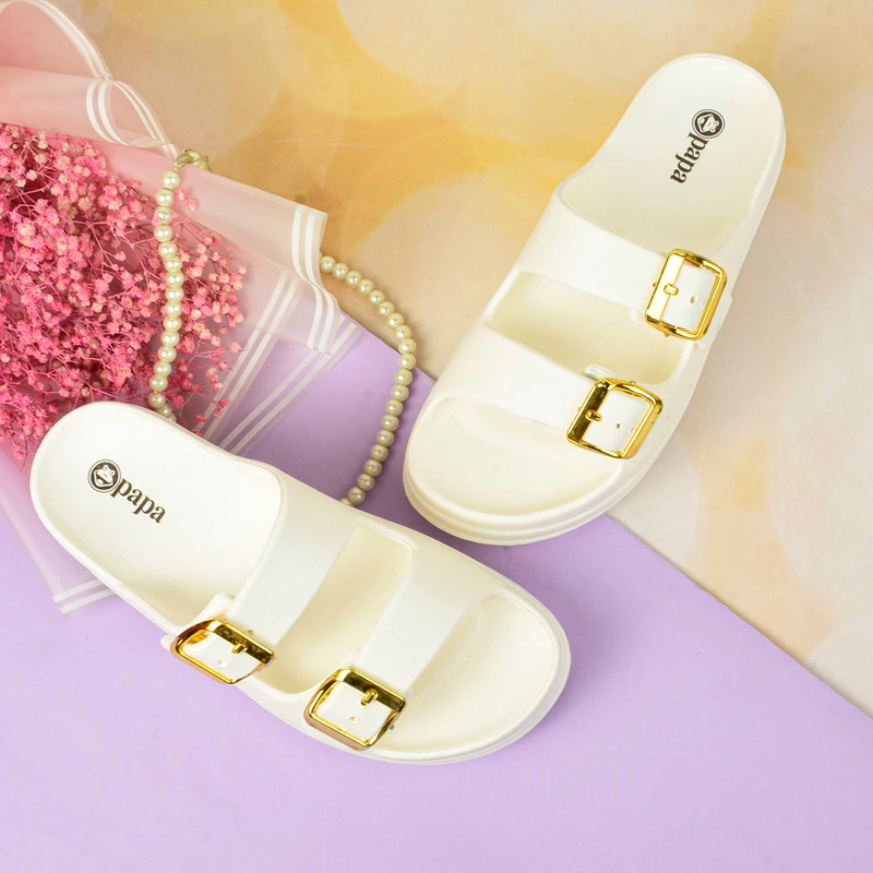 عکس شماره 24 : دمپایی زنانه پاپا مدل نقره کد 1662-cr