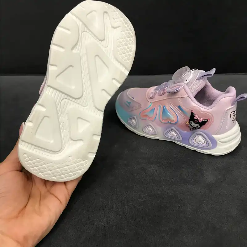 کفش مخصوص دویدن  دخترانه مدل کرومی چراغدار پیچی 224