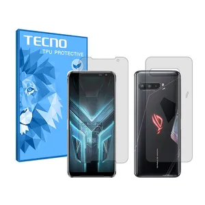 Tecno Resistant model transparent screen protector suitable for Asus ROG Phone 3 mobile phone along with the back of the phone