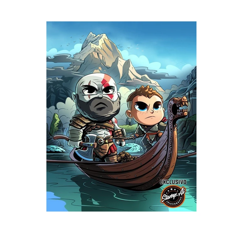 استیکر لپ تاپ و موبایل مدل بازی طرح خدای جنگ کریتوس god of war Kratos کد 2109