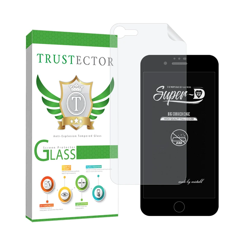 محافظ صفحه نمایش تراستکتور مدل SUPNABKTR مناسب برای گوشی موبایل اپل iPhone SE 2020 / iPhone SE 2022 به همراه محافظ پشت گوشی