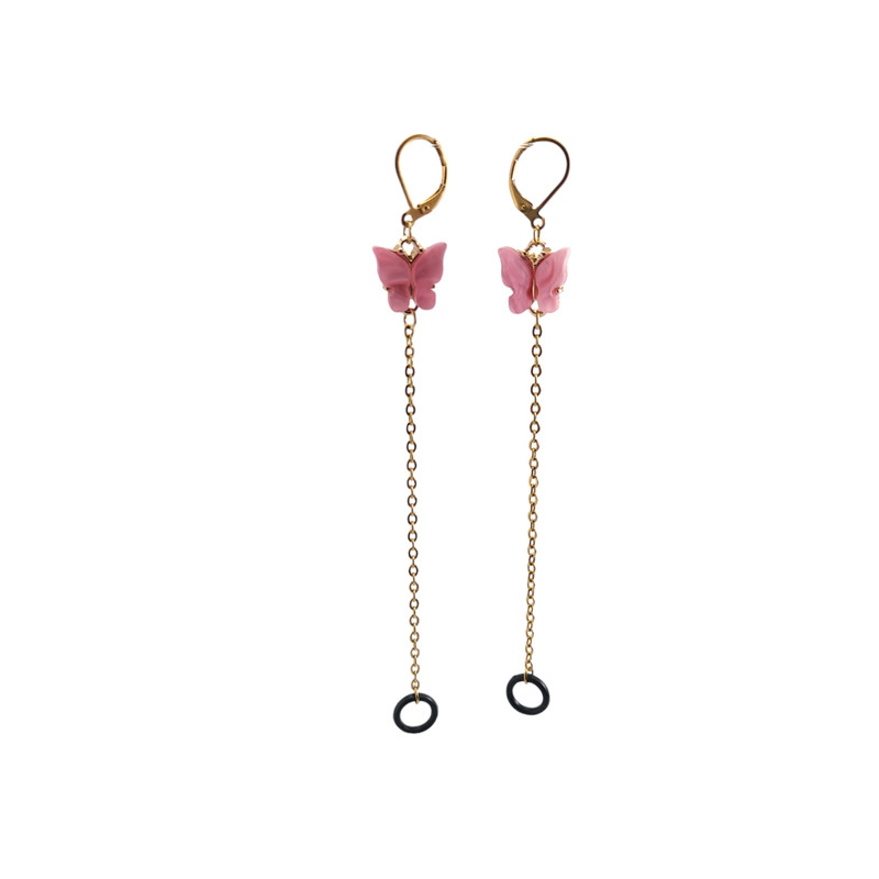 گوشواره زنانه مدل پروانه های رزینی نگهدارنده ایرپاد