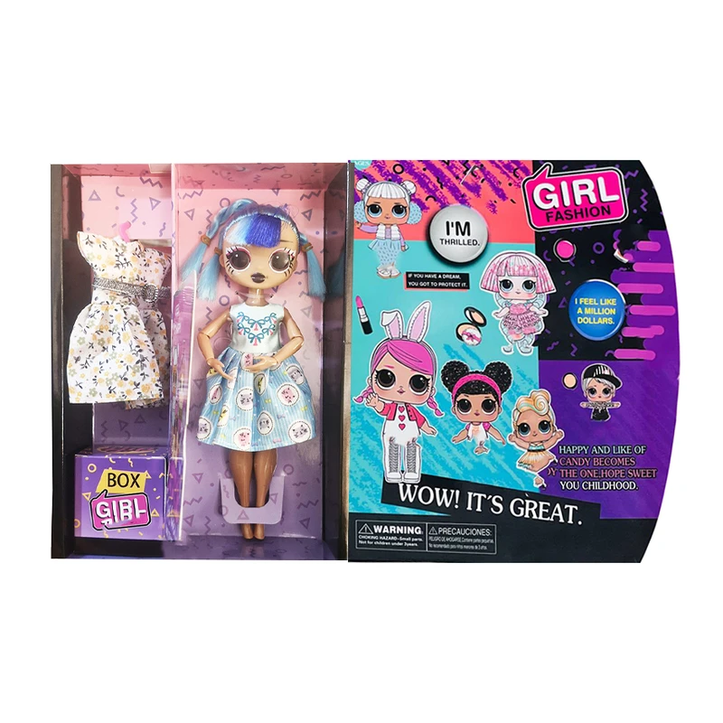 ست هدیه عروسک مدل  Gril Fashion طرح مو چتری کد Xf925 ارتفاع 24 سانتی متر 