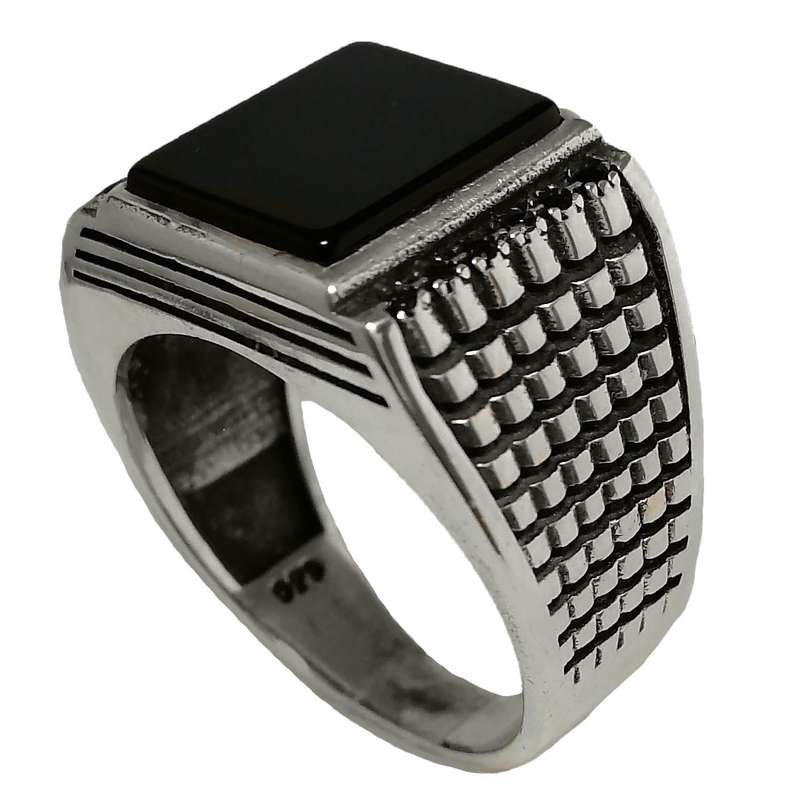 انگشتر نقره مردانه مدل عقیق اسپرت MS9021