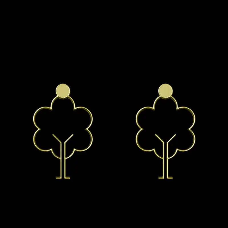 گوشواره طلا 18 عیار زنانه مدوپد مدل درخت کد GA1-15760